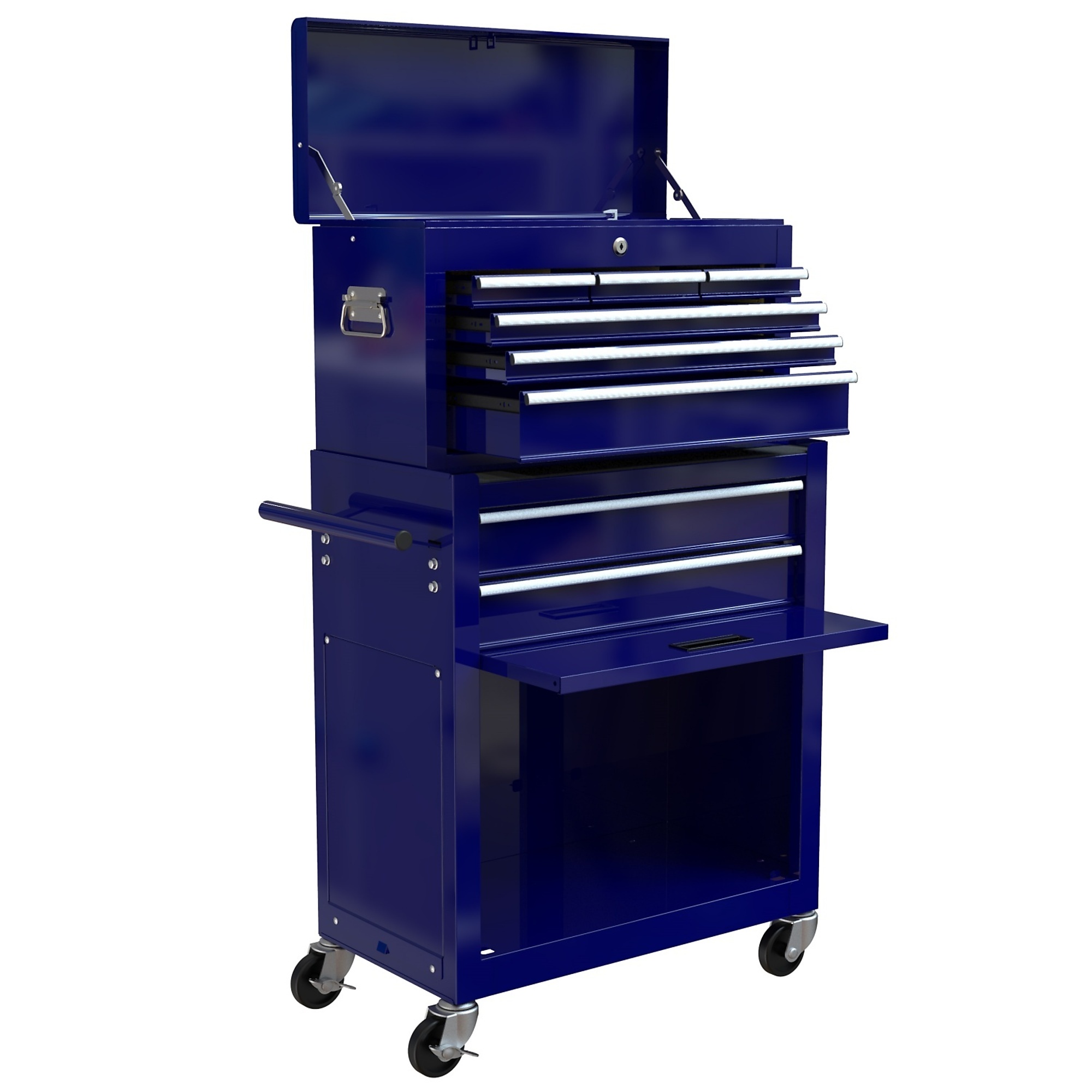 13-in W x 42.8-in H 8-Drawer Steel Rolling Tool Cabinet (Blue)